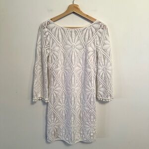Lilly Pulitzer White Lace Mini Dress Bride Wedding Shower Bachelorette Small